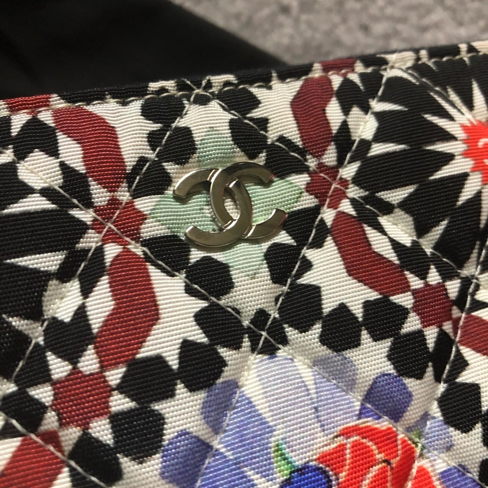 Chanel Quilted Cloth Floral Cosmetic Case - Picture 7 of 7